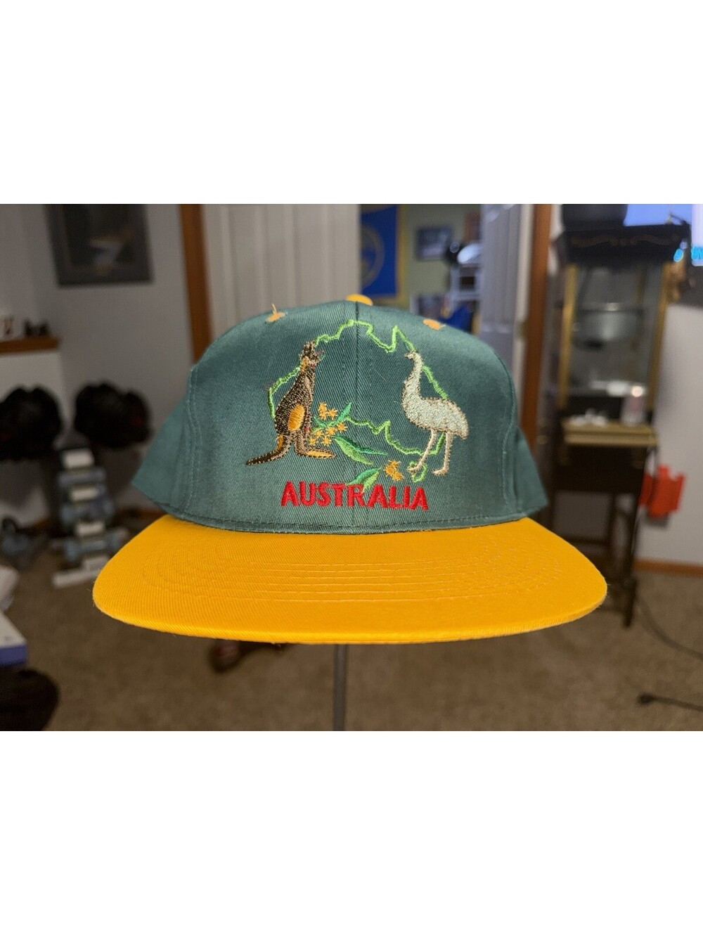 Vintage Australia Embroidered Kangaroo And Emu SnapBack Hat